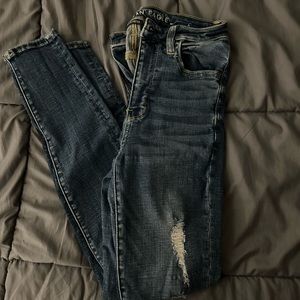 American Eagle High Rise Distressed Skinny Jeans
